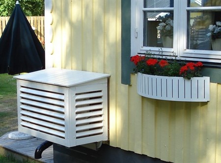 Puusuoja ulkoyksiköille 1000mm Valkoinen
